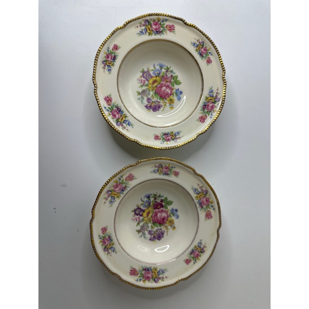 Castleton Rose Fine China set of 2 Soup Bowls